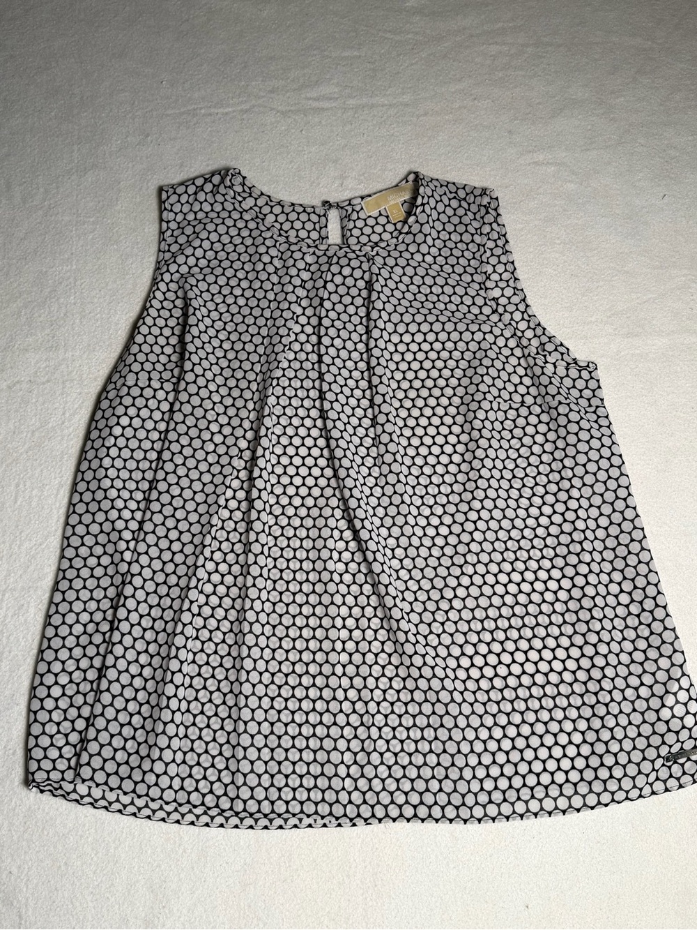 Michael Kors Black and White Polka Dot Sleeveless Camisole Size XL